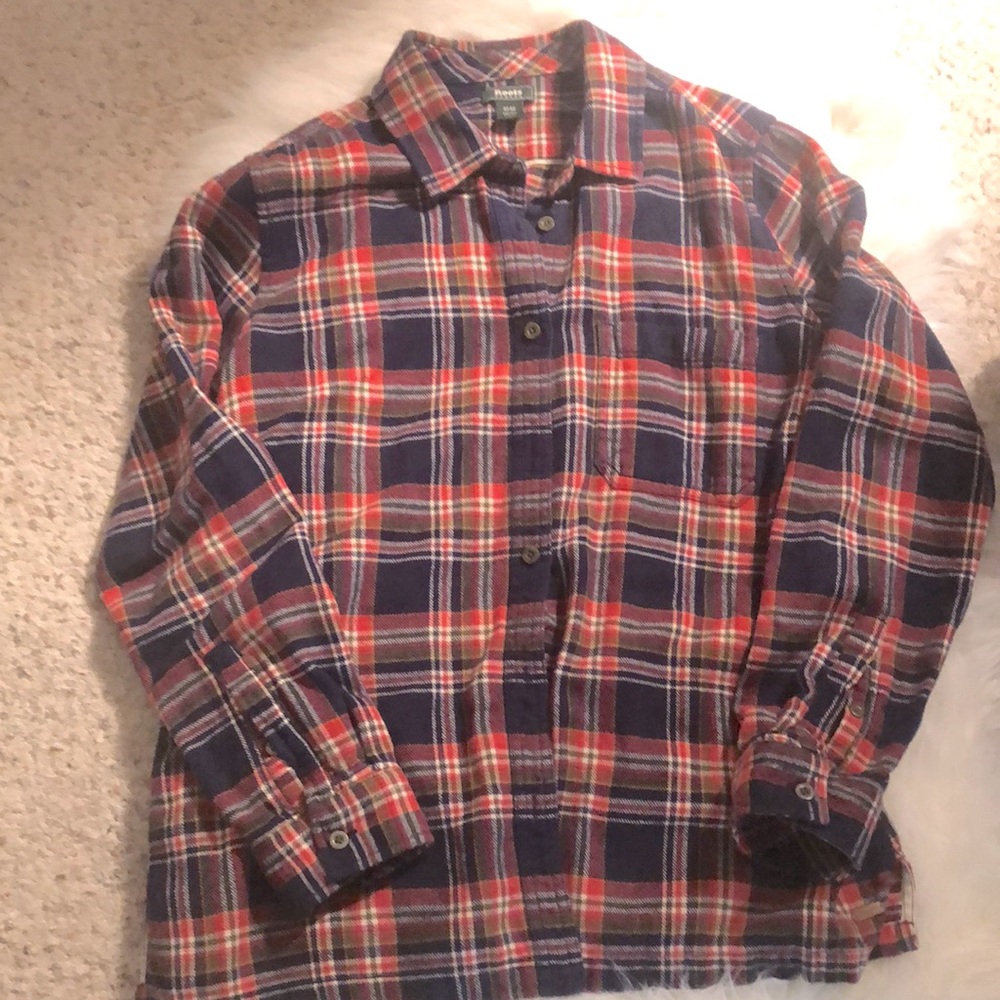 ROOTS Vintage Plaid Collared Button Down Shirt